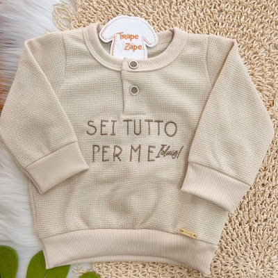 Conj. Casaco Sei Tutto Per Me e Calça Ursinhos - Areia